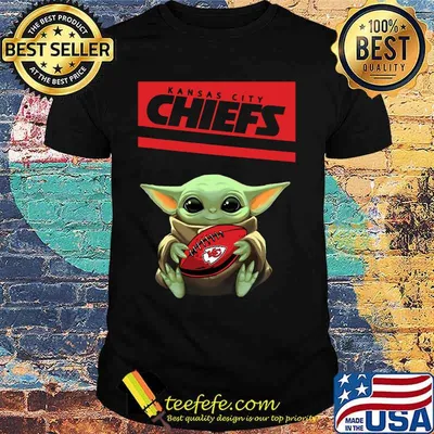 Baby yoda hug kansas city chiefs football logo shirt