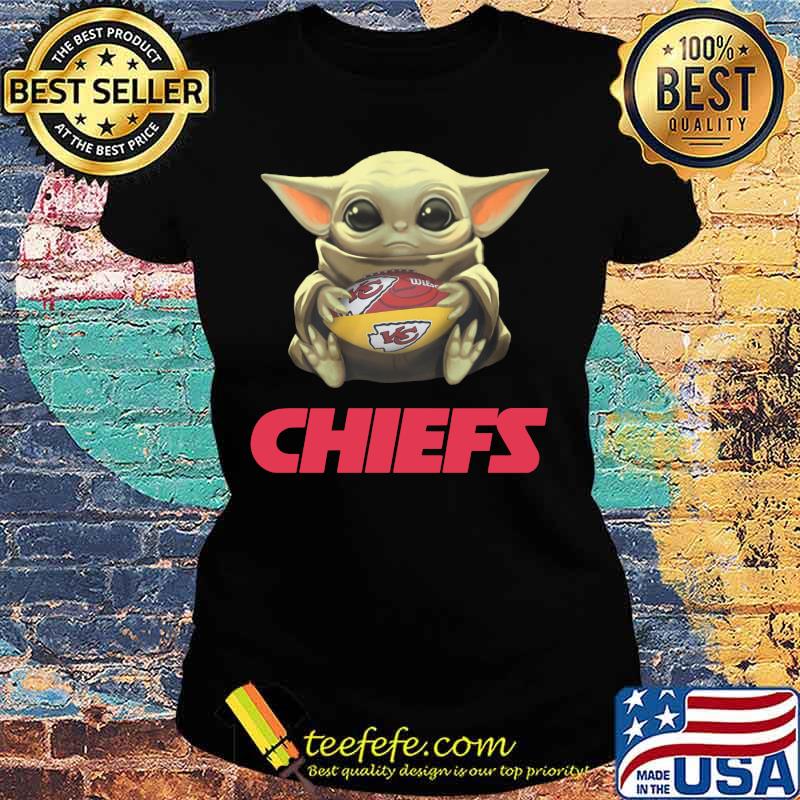 Baby yoda hug kansas city chiefs football s Ladies tee Baby yoda hug kansas city chiefs football s Ladies tee