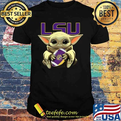 Baby yoda hug lsu tigers football shirt