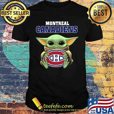 Baby yoda hug montreal canadiens logo shirt