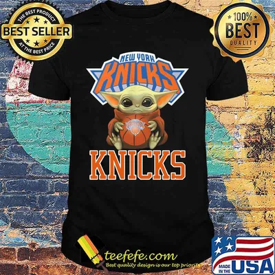 Baby yoda hug new york knicks basketball shirt