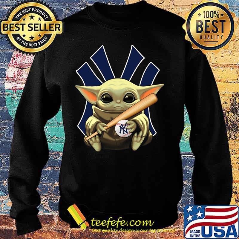Baby yoda hug new york yankees baseball s Sweater Baby yoda hug new york yankees baseball s Sweater