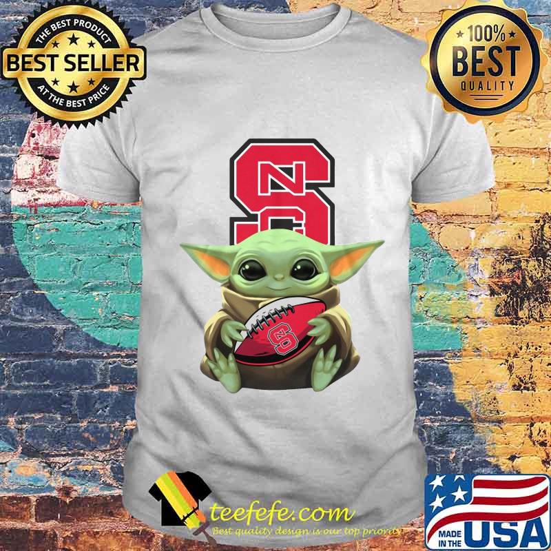Baby yoda hug north carolina state football shirt