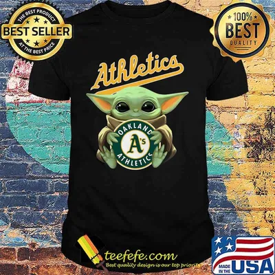Baby yoda hug oakland athletics baseball shirt
