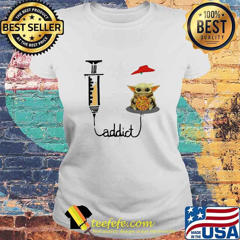 Baby yoda hug pizza hut addict needle s Laides tee Baby yoda hug pizza hut addict needle s Laides tee