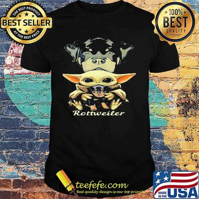 Baby yoda hug rottweiler shirt