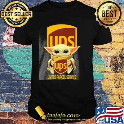 Baby yoda hug ups logo united parcel service shirt
