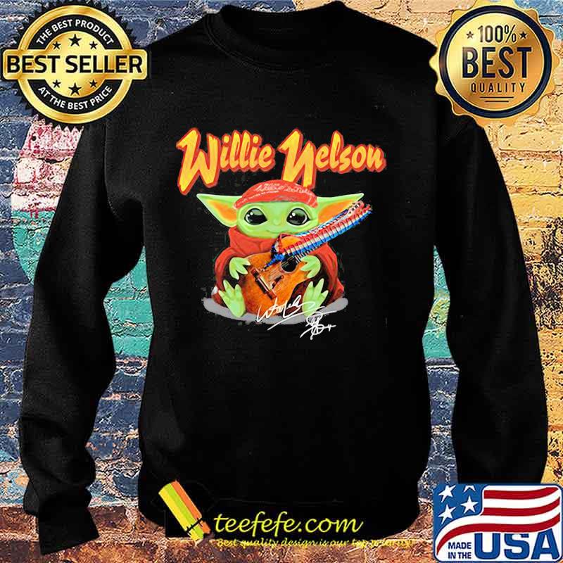 Baby Yoda hug Willie Nelson signature s Sweater Baby Yoda hug Willie Nelson signature s Sweater