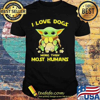 Baby yoda i love paw dogs more than most humans shirt