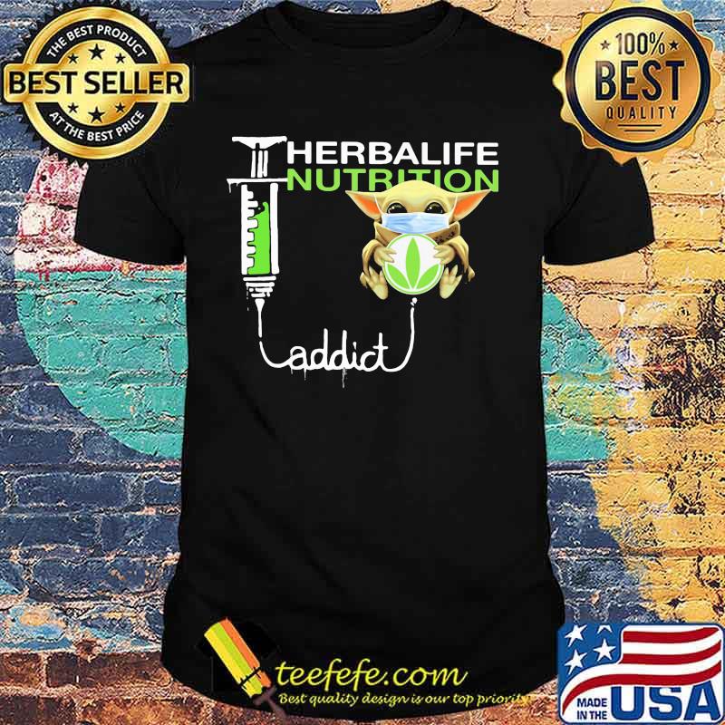 Baby yoda mask herbalife nutrition addict shirt