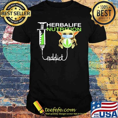 Baby yoda mask herbalife nutrition addict shirt