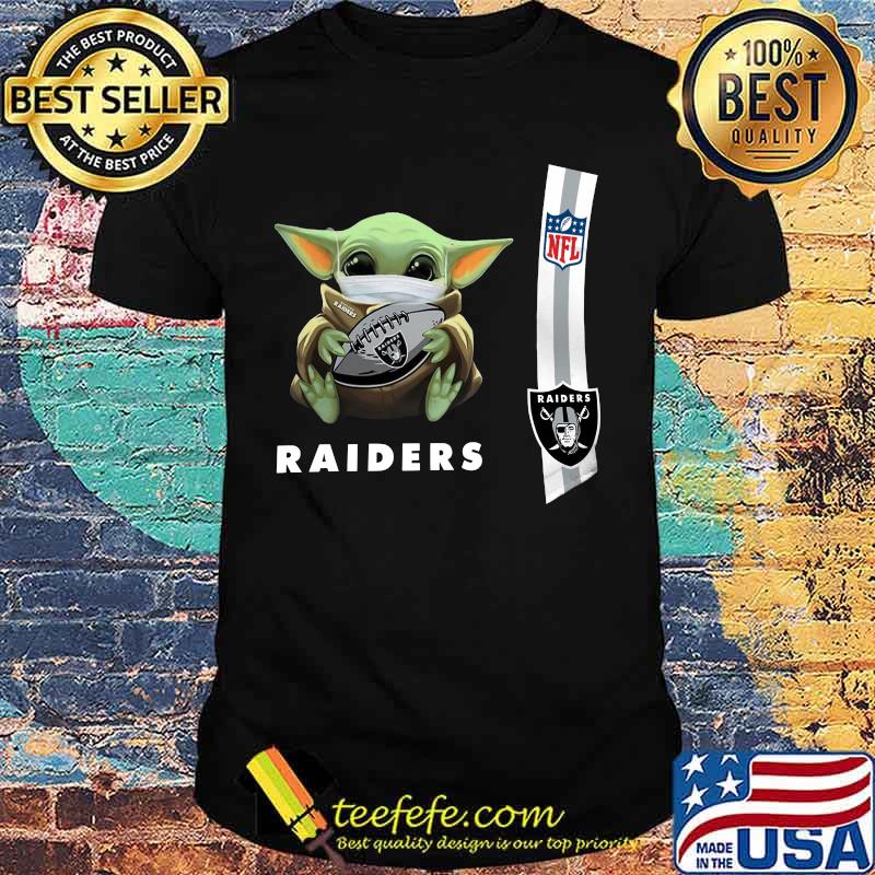Baby yoda mask hug los angeles raiders nfl shirt