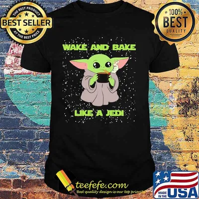 Baby yoda smoking wake and bake like a jedi shirt