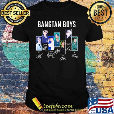 Bangtan boys band members signatures shirt