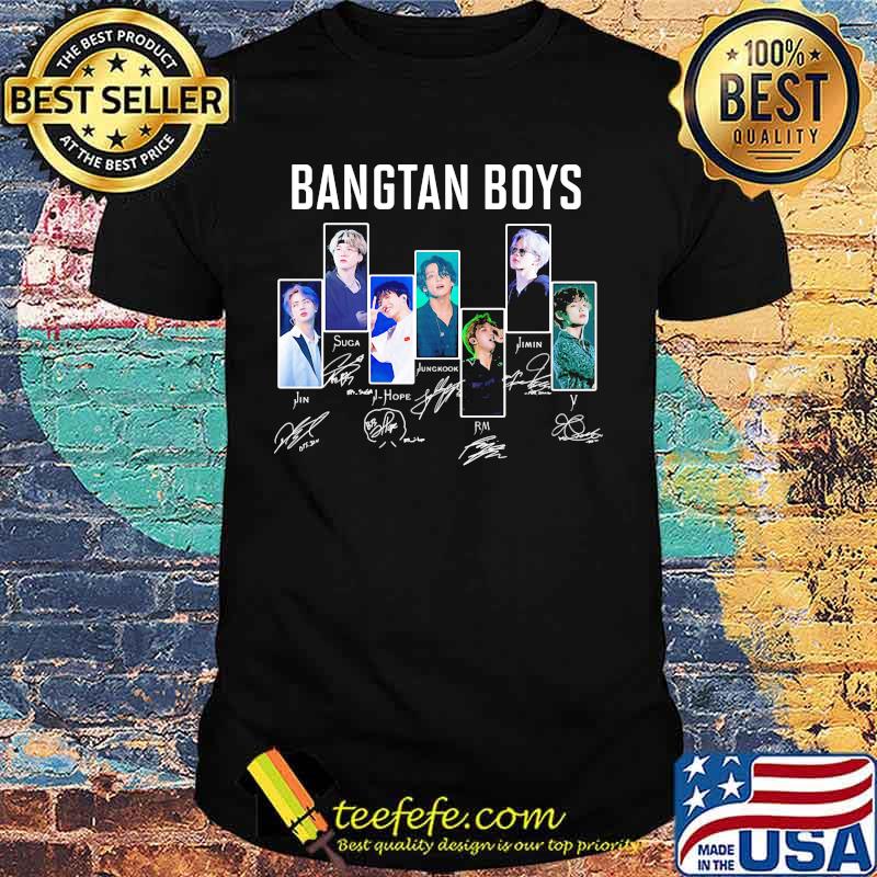 Bangtan boys band members signatures shirt