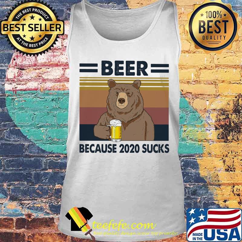 Bear drink beer because 2020 sucks vintage retro s Tank top Bear drink beer because 2020 sucks vintage retro s Tank top