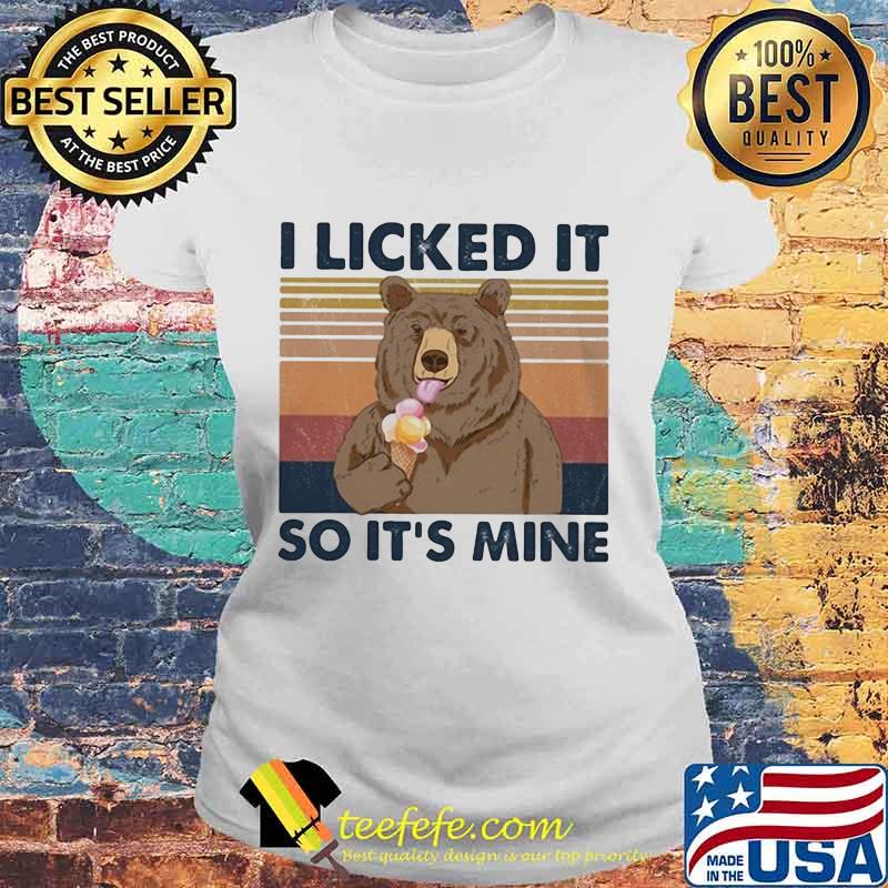 Bear eat ice I licked it so it's mine vintage retro s Laides tee Bear eat ice I licked it so it's mine vintage retro s Laides tee