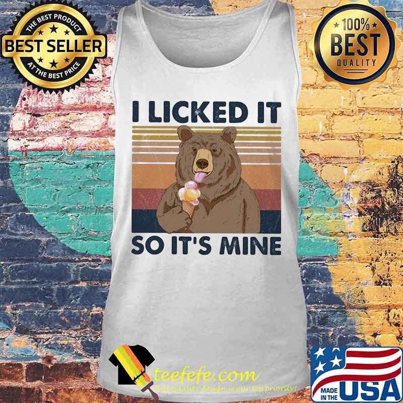 Bear eat ice I licked it so it's mine vintage retro s Tank top Bear eat ice I licked it so it's mine vintage retro s Tank top