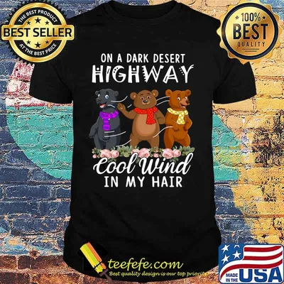 Bear On a dark desert highway cool wind in my hair shirt