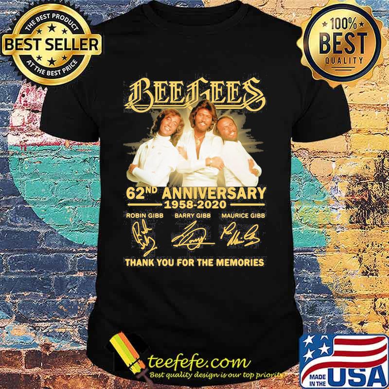 Bee gees 62nd anniversary 1958 2020 thank you for the memories signatures shirt