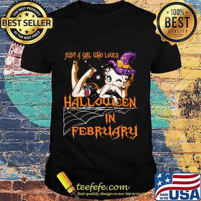 Betty boop just a girl who loves halloween in february shirt