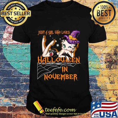 Betty boop just a girl who loves halloween in november shirt