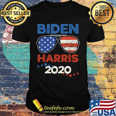 Biden Harris 2020 American Flag Sunglasses Vintage Style T-Shirt