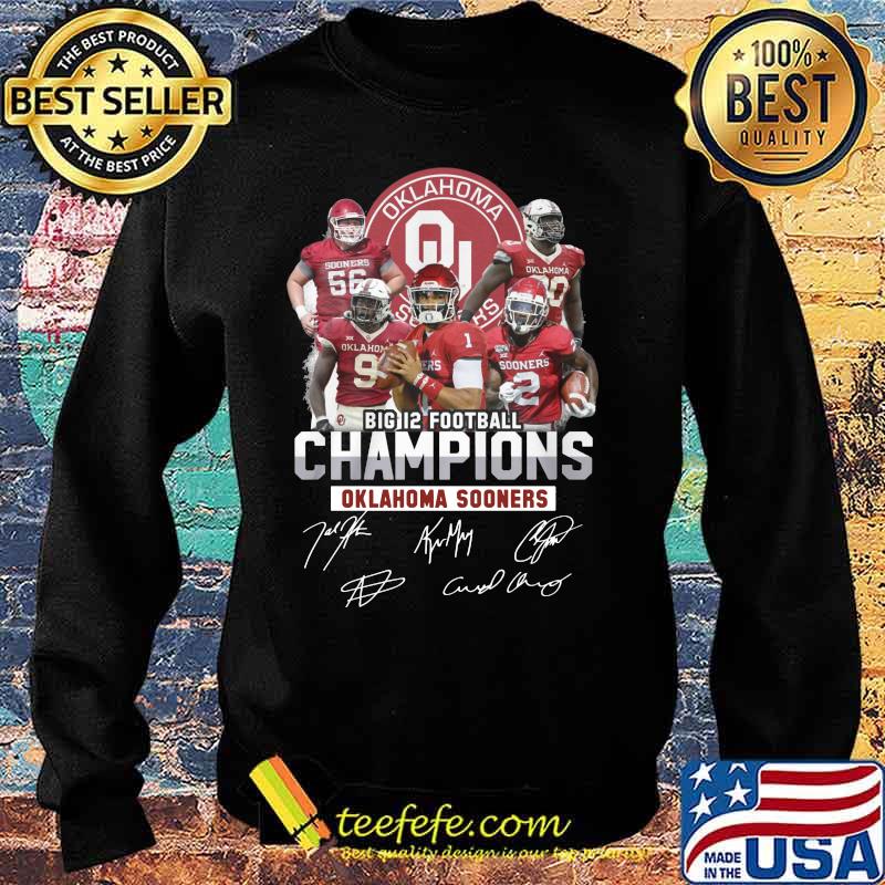 Big 12 football champions oklahoma ma sooners signatures s Sweater Big 12 football champions oklahoma ma sooners signatures s Sweater
