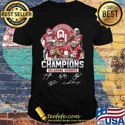 Big 12 football champions oklahoma ma sooners signatures shirt