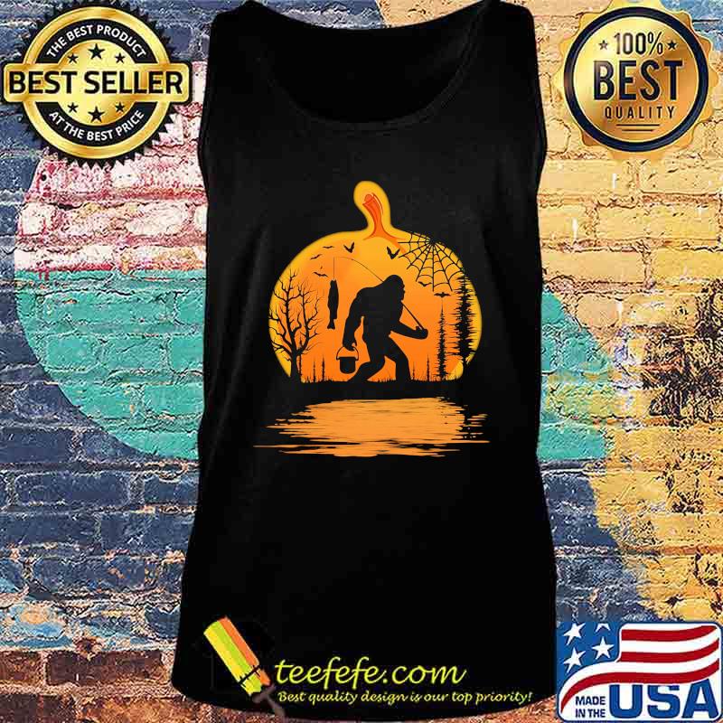 Bigfoot Fishing Pumpkin Halloween Shirt Tank top Bigfoot Fishing Pumpkin Halloween Shirt Tank top