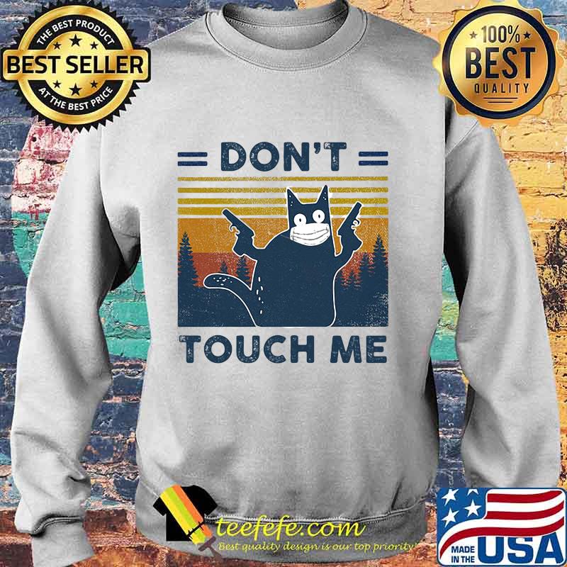 Black Cat Face Mask Don't touch me Vintage retro s Sweater Black Cat Face Mask Don't touch me Vintage retro s Sweater