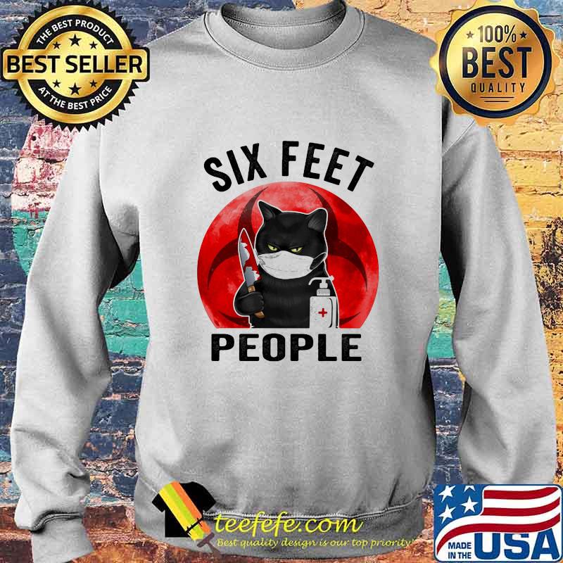 Black Cat Face mask Six Feet People Murderous Cat With Knife Sunset s Sweater Black Cat Face mask Six Feet People Murderous Cat With Knife Sunset s Sweater