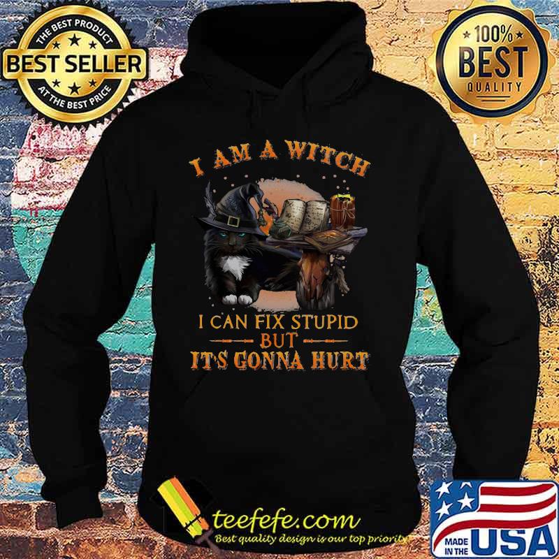 Black Cat I am a witch I can fix stupid but it's gonna hurt s Hoodie Black Cat I am a witch I can fix stupid but it's gonna hurt s Hoodie