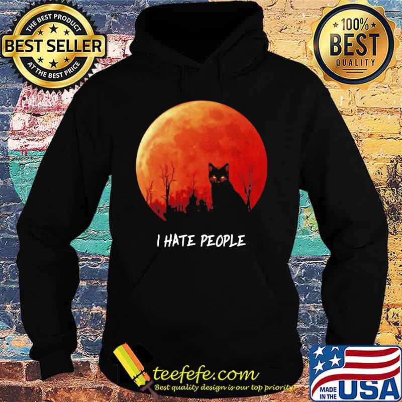 Black cat I hate people sunset s Hoodie Black cat I hate people sunset s Hoodie