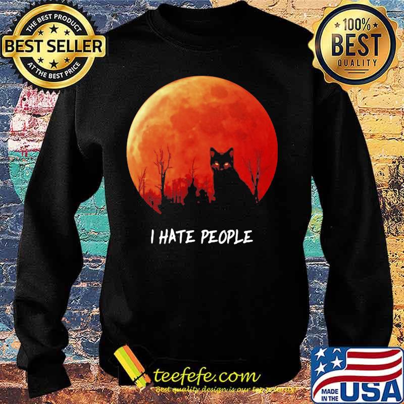 Black cat I hate people sunset s Sweater Black cat I hate people sunset s Sweater