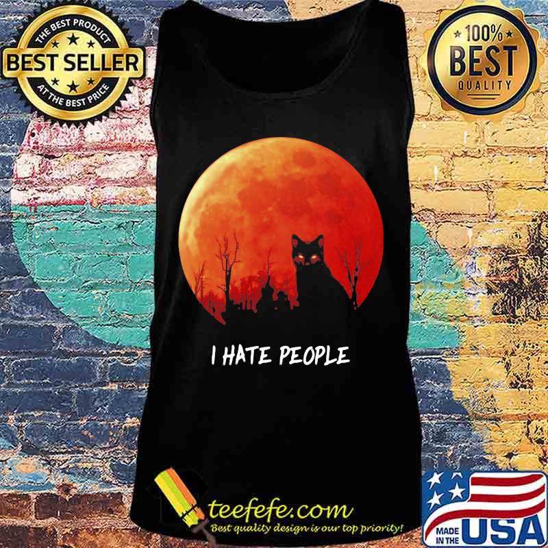 Black cat I hate people sunset s Tank top Black cat I hate people sunset s Tank top