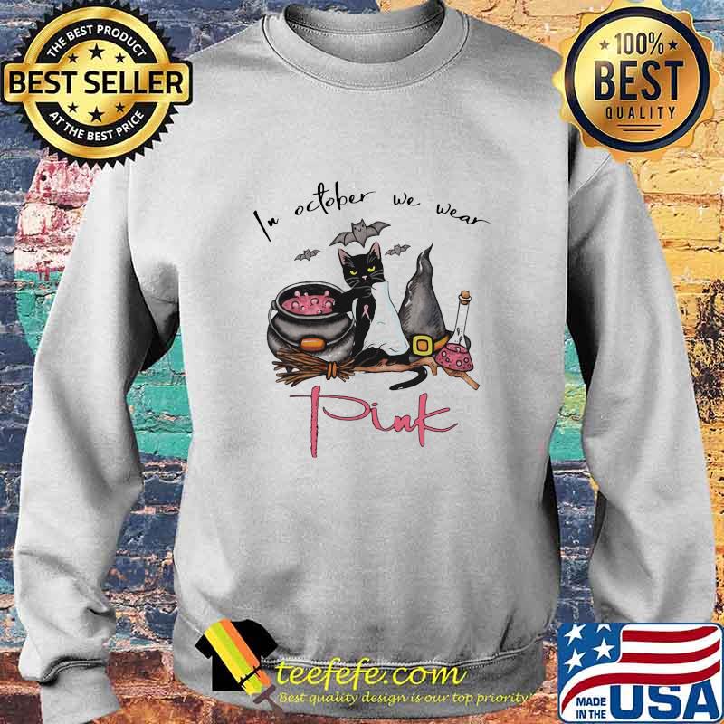 Black Cat Witch Tattoo Cancer awareness In october we wear pink s Sweater Black Cat Witch Tattoo Cancer awareness In october we wear pink s Sweater