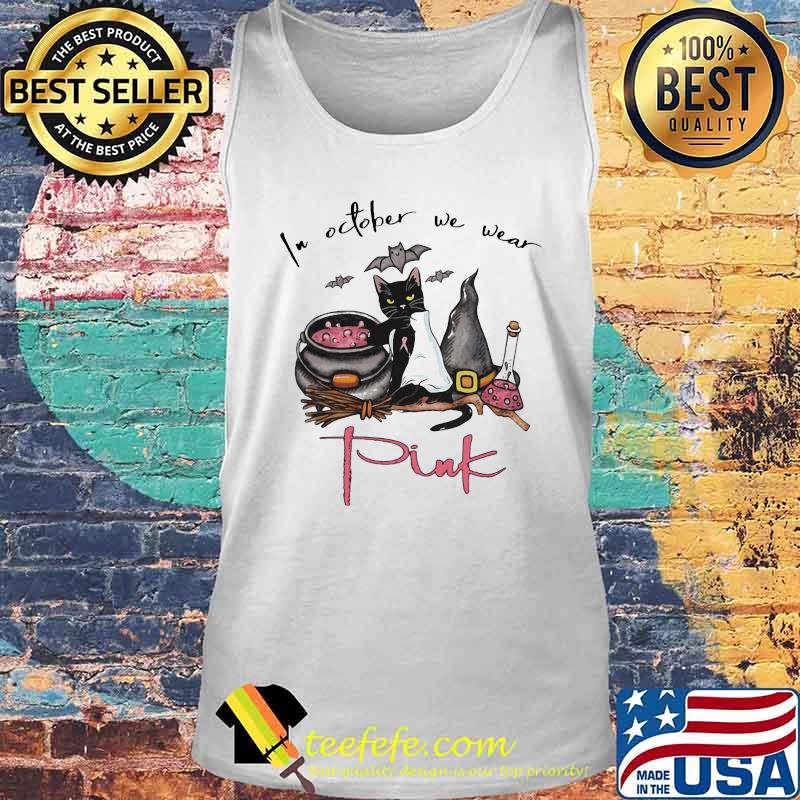 Black Cat Witch Tattoo Cancer awareness In october we wear pink s Tank top Black Cat Witch Tattoo Cancer awareness In october we wear pink s Tank top