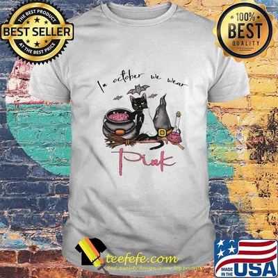 Black Cat Witch Tattoo Cancer awareness In october we wear pink shirt