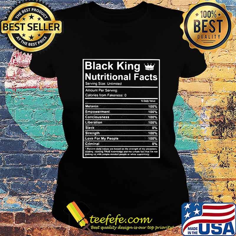 Black king nutritional facts s Ladies tee Black king nutritional facts s Ladies tee