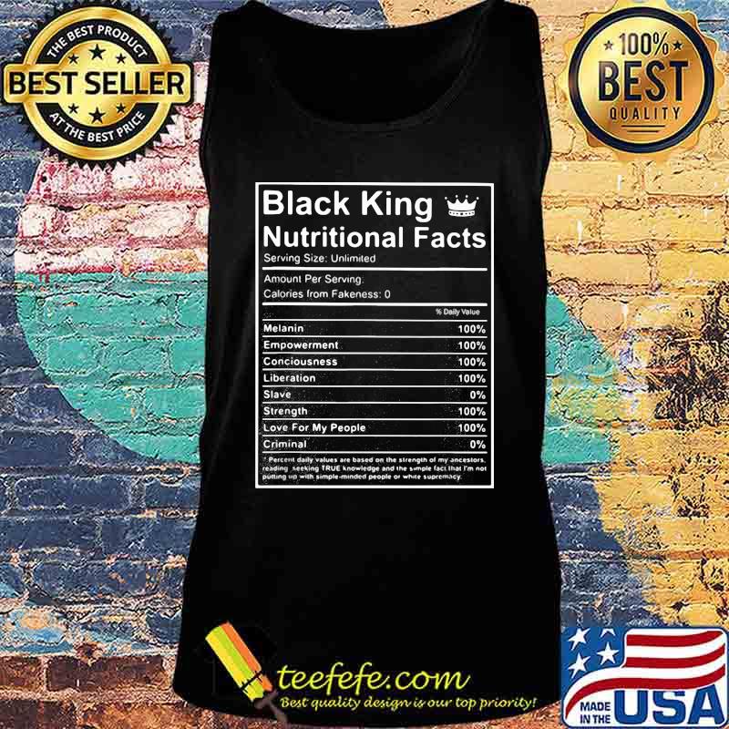 Black king nutritional facts s Tank top Black king nutritional facts s Tank top