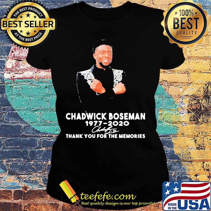 Black panther chadwick 1977 2020 thank you for the memories signature s Ladies tee Black panther chadwick 1977 2020 thank you for the memories signature s Ladies tee
