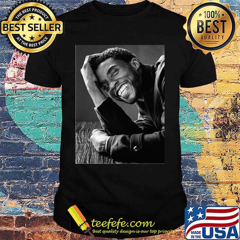 Black panther chadwick Boseman cast smiling picture shirt
