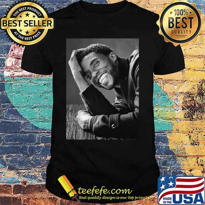 Black panther chadwick Boseman smiling picture shirt