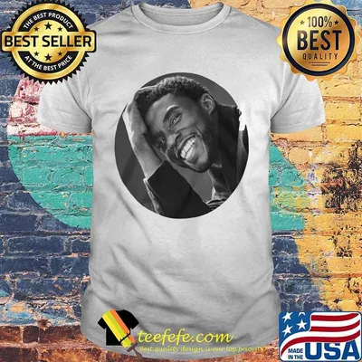 Black panther rip chadwick actor smiling shirt