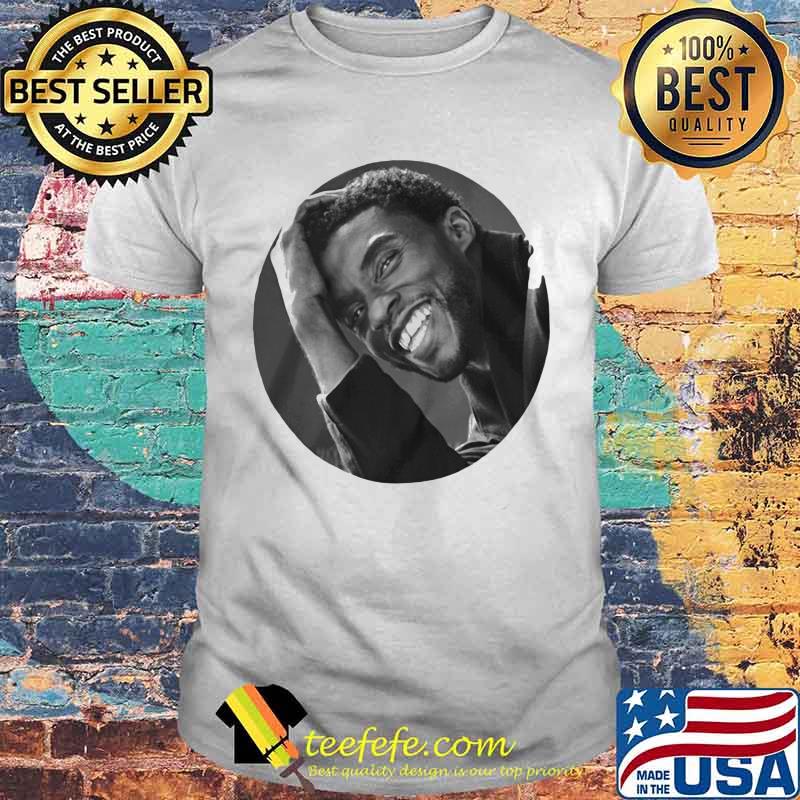 Black panther rip chadwick actor smiling shirt