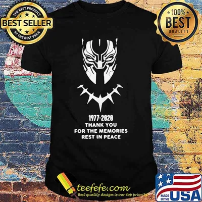Black panther rip chadwick boseman 1977 2020 thank you for the memories rest in peace shirt