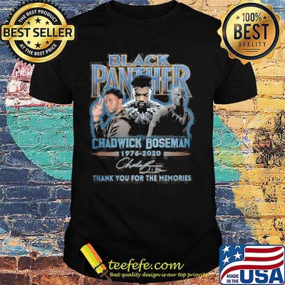 Black panther rip chadwick Boseman 1977 2020 thank you for the memories signature shirt