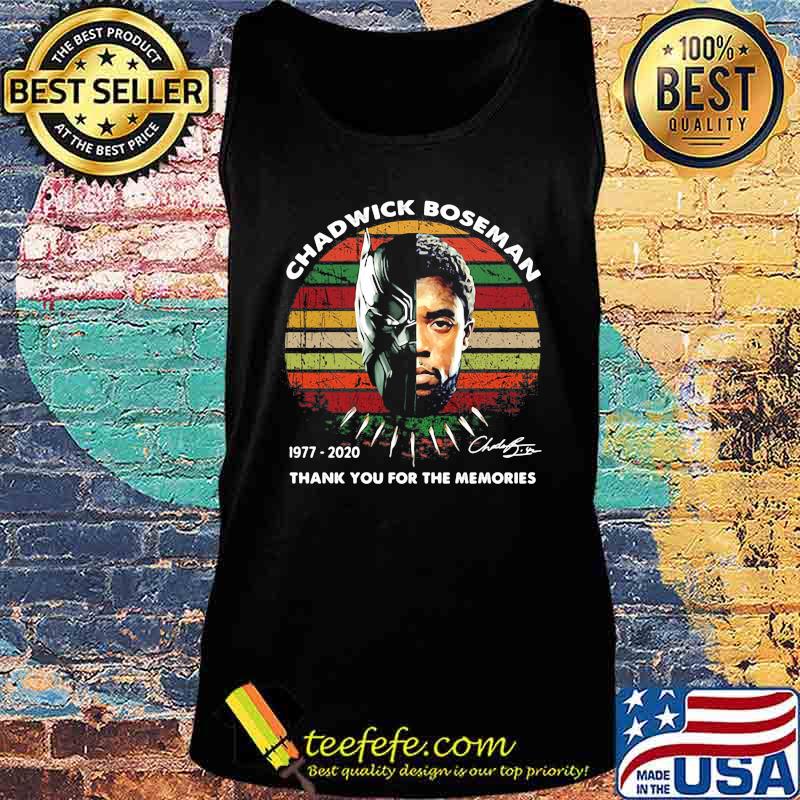 Black panther rip chadwick Boseman 1977 2020 thank you for the memories signature vintage retro s Tank top Black panther rip chadwick Boseman 1977 2020 thank you for the memories signature vintage retro s Tank top