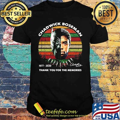 Black panther rip chadwick Boseman 1977 2020 thank you for the memories signature vintage retro shirt